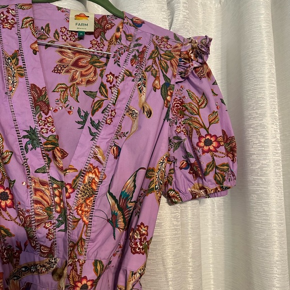 FARM Rio Purple Ruffled Wrap Jumpsuit - Picture 6 of 12